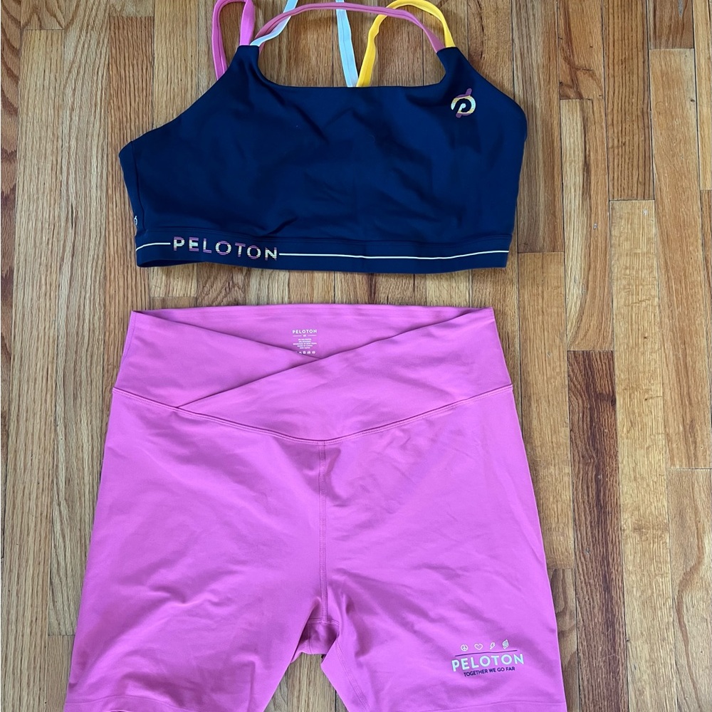Peloton Navy and Pink Activewear Set Womens 3x set